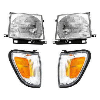 Pacific Best® - 4-Piece Kit (Driver and Passenger Side Headlights, Driver and Passenger Side Turn Signal/Corner Lights) (Standard Line)