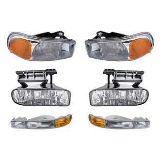 Pacific Best® - 6-Piece Kit (Driver and Passenger Side Headlights, Driver and Passenger Side Fog Lights , Driver and Passenger Side Turn Signal/Parking Lights) (Standard Line)