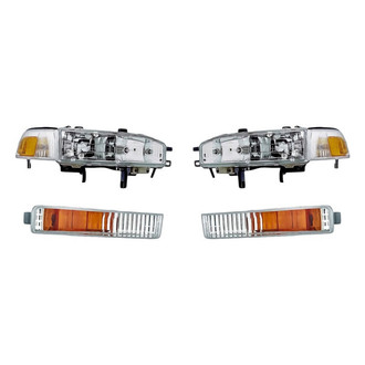 Pacific Best® - 4-Piece Kit (Driver and Passenger Side Headlights, Driver and Passenger Side Turn Signal/Parking Lights) (Standard Line)