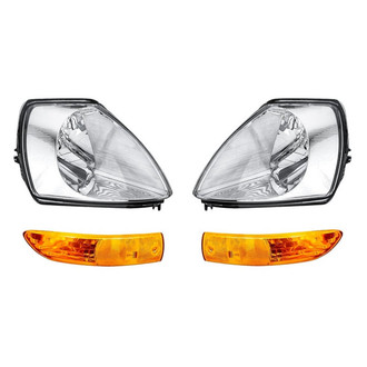 Pacific Best® - 4-Piece Kit (Driver and Passenger Side Headlights, Driver and Passenger Side Turn Signal/Parking Lights) (Standard Line)