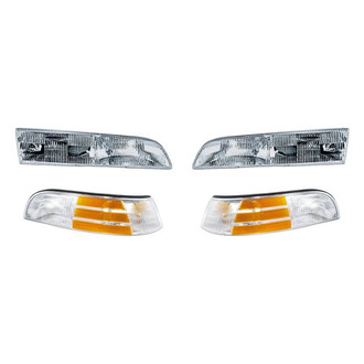 Pacific Best® - 4-Piece Kit (Driver and Passenger Side Headlights, Driver and Passenger Side Turn Signal/Corner Lights) (Standard Line)