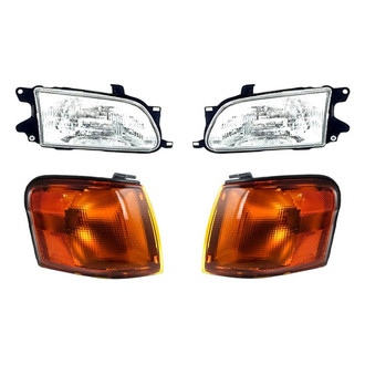 Pacific Best® - 4-Piece Kit (Driver and Passenger Side Headlights, Driver and Passenger Side Turn Signal/Corner Lights) (Standard Line)