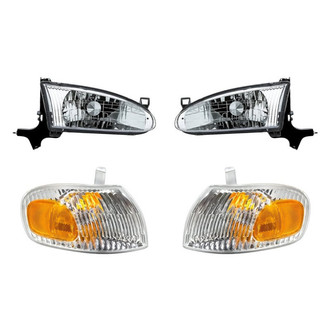 Pacific Best® - 4-Piece Kit (Driver and Passenger Side Headlights, Driver and Passenger Side Turn Signal/Corner Lights) (Standard Line)