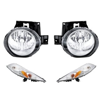 Pacific Best® - 4-Piece Kit (Driver and Passenger Side Headlights, Driver and Passenger Side Turn Signal/Parking Lights) (CAPA Certified)