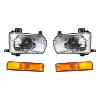 Pacific Best® - 4-Piece Kit (Driver and Passenger Side Headlights, Driver and Passenger Side Turn Signal/Parking Lights) (Standard Line)
