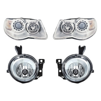Pacific Best® - 4-Piece Kit (Driver and Passenger Side Headlights, Driver and Passenger Side Fog Lights) (Standard Line)