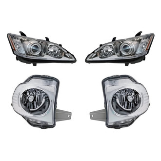 Pacific Best® - 4-Piece Kit (Driver and Passenger Side Headlights, Driver and Passenger Side Fog Lights) (Standard Line)