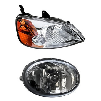 Pacific Best® - 2-Piece Kit (Passenger Side Headlight, Passenger Side Fog Light) (Standard Line)