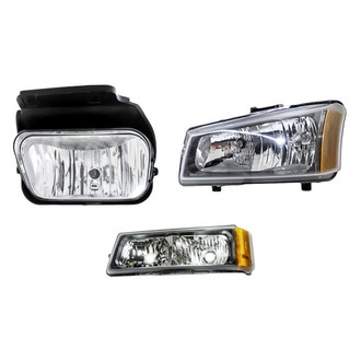 Pacific Best® - 3-Piece Kit (Driver Side Headlight, Driver Side Fog Light, Driver Side Turn Signal/Parking Light) (Standard Line)