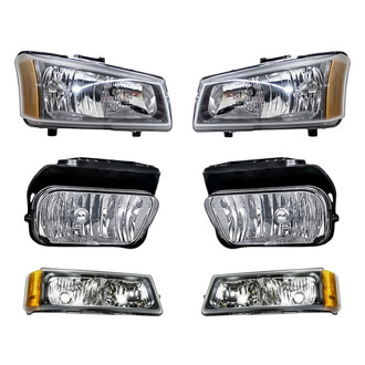 Pacific Best® - 6-Piece Kit (Driver and Passenger Side Headlights, Driver and Passenger Side Fog Lights , Driver and Passenger Side Turn Signal/Parking Lights) (Standard Line)