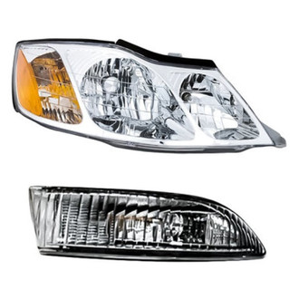 Pacific Best® - 2-Piece Kit (Passenger Side Headlight, Passenger Side Fog Light) (Standard Line)