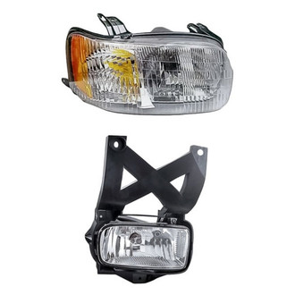 Pacific Best® - 2-Piece Kit (Passenger Side Headlight, Passenger Side Fog Light) (Standard Line)