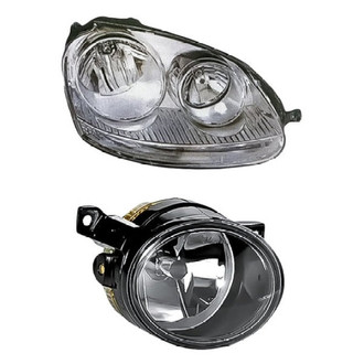 Pacific Best® - 2-Piece Kit (Passenger Side Headlight, Passenger Side Fog Light) (Standard Line)