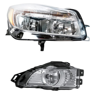 Pacific Best® - 2-Piece Kit (Passenger Side Headlight, Passenger Side Fog Light) (Standard Line)