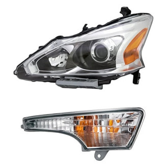Pacific Best® - 2-Piece Kit (Driver Side Headlight, Driver Side Turn Signal/Parking Light) (CAPA Certified)