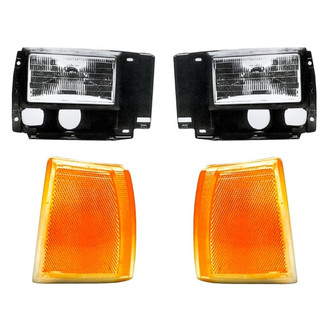 Pacific Best® - 4-Piece Kit (Driver and Passenger Side Headlights, Driver and Passenger Side Turn Signal/Corner Lights) (Standard Line)