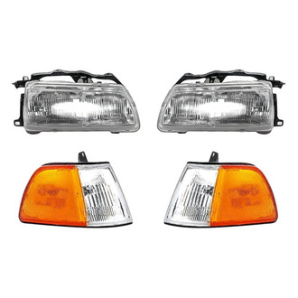 Pacific Best® - 4-Piece Kit (Driver and Passenger Side Headlights, Driver and Passenger Side Turn Signal/Corner Lights) (Standard Line)