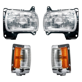 Pacific Best® - 4-Piece Kit (Driver and Passenger Side Headlights, Driver and Passenger Side Turn Signal/Corner Lights) (Standard Line)