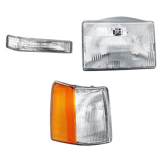 Pacific Best® - 3-Piece Kit (Passenger Side Headlight, Passenger Side Turn Signal/Corner Light, Passenger Side Turn Signal/Parking Light) (Standard Line)