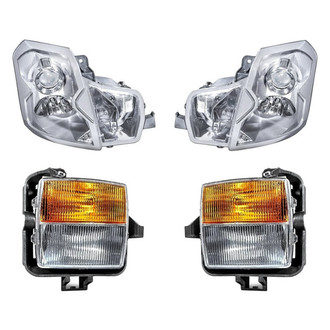 Pacific Best® - 4-Piece Kit (Driver and Passenger Side Headlights, Driver and Passenger Side Turn Signal/Fog Lights) (Standard Line)