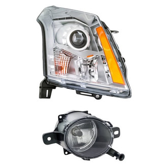 Pacific Best® - 2-Piece Kit (Passenger Side Headlight, Passenger Side Fog Light) (Standard Line)