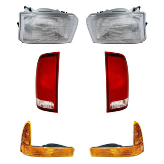 Pacific Best® - 6-Piece Kit (Driver and Passenger Side Headlights, Driver and Passenger Side Tail Lights, Driver and Passenger Side Turn Signal/Parking Lights) (Standard Line)