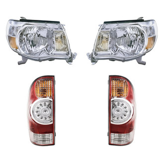 Pacific Best® - 4-Piece Kit (Driver and Passenger Side Headlights, Driver and Passenger Side Tail Lights) (Standard Line)