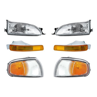 Pacific Best® - 6-Piece Kit (Driver and Passenger Side Headlights, Driver and Passenger Side Inner Turn Signal/Parking Lights, Driver and Passenger Side Turn Signal/Corner Lights) (Standard Line)