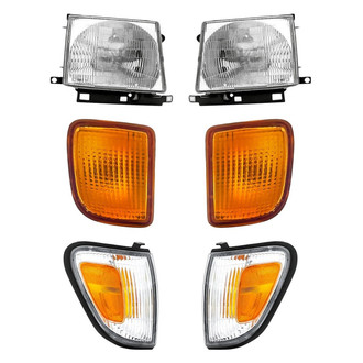 Pacific Best® - 6-Piece Kit (Driver and Passenger Side Headlights, Driver and Passenger Side Turn Signal/Corner Lights, Driver and Passenger Side Turn Signal/Parking Lights) (Standard Line)