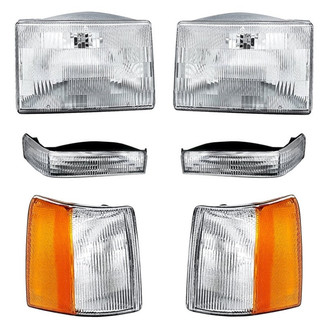 Pacific Best® - 6-Piece Kit (Driver and Passenger Side Headlights, Driver and Passenger Side Turn Signal/Corner Lights, Driver and Passenger Side Turn Signal/Parking Lights) (Standard Line)