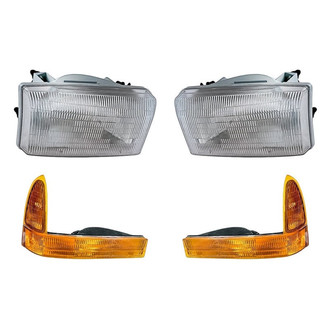 Pacific Best® - 4-Piece Kit (Driver and Passenger Side Headlights, Driver and Passenger Side Turn Signal/Parking Lights) (Standard Line)