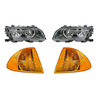 Pacific Best® - 4-Piece Kit (Driver and Passenger Side Headlights, Driver and Passenger Side Turn Signal/Corner Lights) (Standard Line)