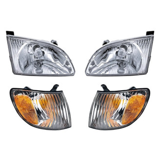 Pacific Best® - 4-Piece Kit (Driver and Passenger Side Headlights, Driver and Passenger Side Turn Signal/Corner Lights) (Standard Line)