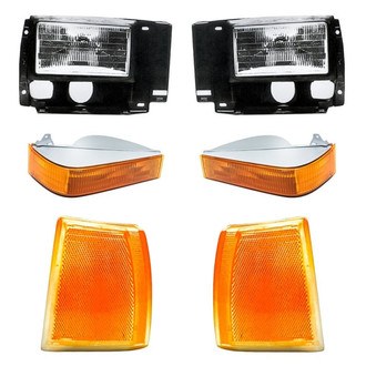 Pacific Best® - 6-Piece Kit (Driver and Passenger Side Headlights, Driver and Passenger Side Turn Signal/Corner Lights, Driver and Passenger Side Turn Signal/Parking Lights) (Standard Line)