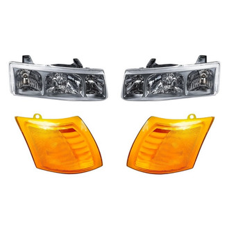 Pacific Best® - 4-Piece Kit (Driver and Passenger Side Headlights, Driver and Passenger Side Turn Signal/Corner Lights) (Standard Line)