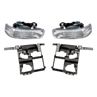 Pacific Best® - 4-Piece Kit (Driver and Passenger Side Headlights, Driver and Passenger Side Headlight Supports) (Standard Line)