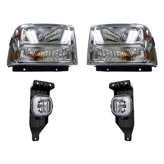 Pacific Best® - 4-Piece Kit (Driver and Passenger Side Headlights, Driver and Passenger Side Fog Lights) (Standard Line)