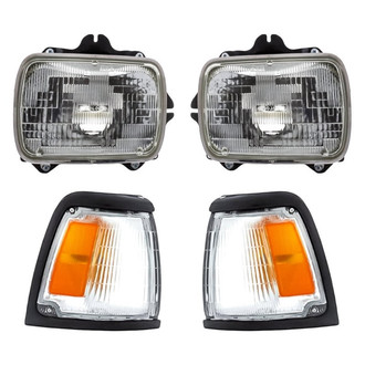 Pacific Best® - 4-Piece Kit (Driver and Passenger Side Headlights, Driver and Passenger Side Turn Signal/Corner Lights) (Standard Line)