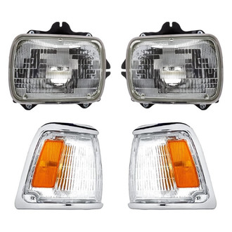 Pacific Best® - 4-Piece Kit (Driver and Passenger Side Headlights, Driver and Passenger Side Turn Signal/Corner Lights) (Standard Line)