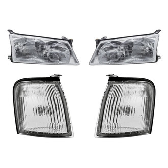 Pacific Best® - 4-Piece Kit (Driver and Passenger Side Headlights, Driver and Passenger Side Turn Signal/Corner Lights) (Standard Line)