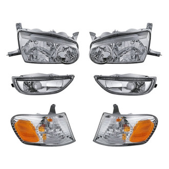 Pacific Best® - 6-Piece Kit (Driver and Passenger Side Headlights, Driver and Passenger Side Fog Lights, Driver and Passenger Side Turn Signal/Corner Lights) (Standard Line)