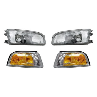 Pacific Best® - 4-Piece Kit (Driver and Passenger Side Headlights, Driver and Passenger Side Turn Signal/Corner Lights) (Standard Line)
