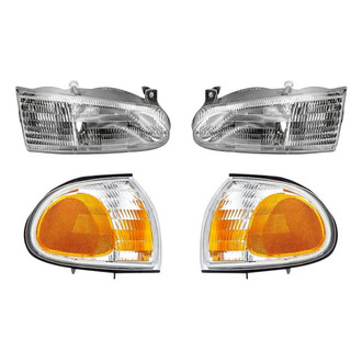 Pacific Best® - 4-Piece Kit (Driver and Passenger Side Headlights, Driver and Passenger Side Turn Signal/Corner Lights) (Standard Line)