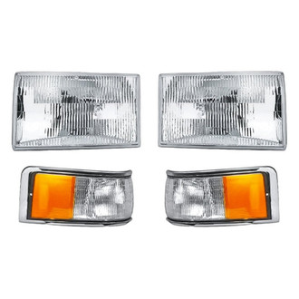 Pacific Best® - 4-Piece Kit (Driver and Passenger Side Headlights, Driver and Passenger Side Turn Signal/Corner Lights) (Standard Line)