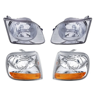 Pacific Best® - 4-Piece Kit (Driver and Passenger Side Headlights, Driver and Passenger Side Turn Signal/Corner Lights) (Standard Line)