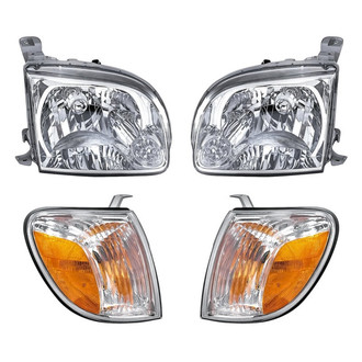 Pacific Best® - 4-Piece Kit (Driver and Passenger Side Headlights, Driver and Passenger Side Turn Signal/Corner Lights) (Standard Line)