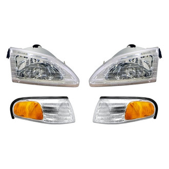 Pacific Best® - 4-Piece Kit (Driver and Passenger Side Headlights, Driver and Passenger Side Turn Signal/Corner Lights) (Standard Line)