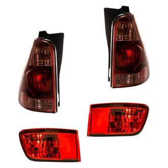 Pacific Best® - Driver and Passenger Side Replacement 4-Piece Kit (Driver and Passenger Side Tail Lights, Rear Driver and Passenger Side Bumper Reflectors) (Standard Line)