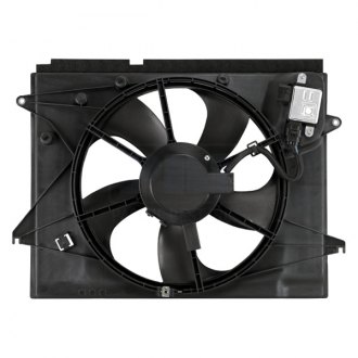 2016-2017 Hyundai Sonata Radiator And Condenser Fan Assembly With Two Fans Side By Side For Hybrid; Plastic Partslink HY3115159