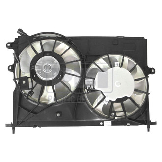 Pacific Best® - Driver Side Dual Radiator and Condenser Fan Assembly